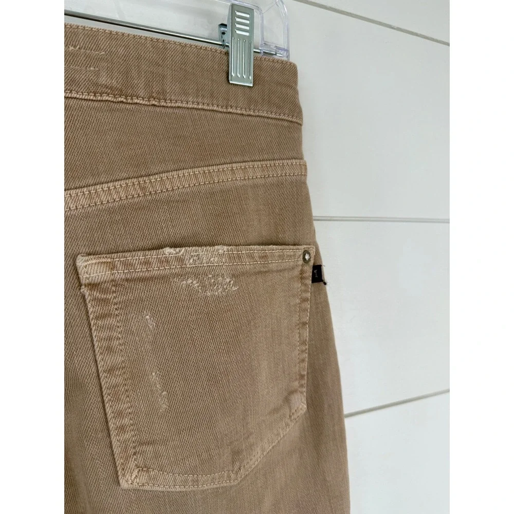 Pilcro THE VINTAGE Straight Jeans Women 29 High Rise Raw‎ Hem NEUTRAL TAN ANKLE